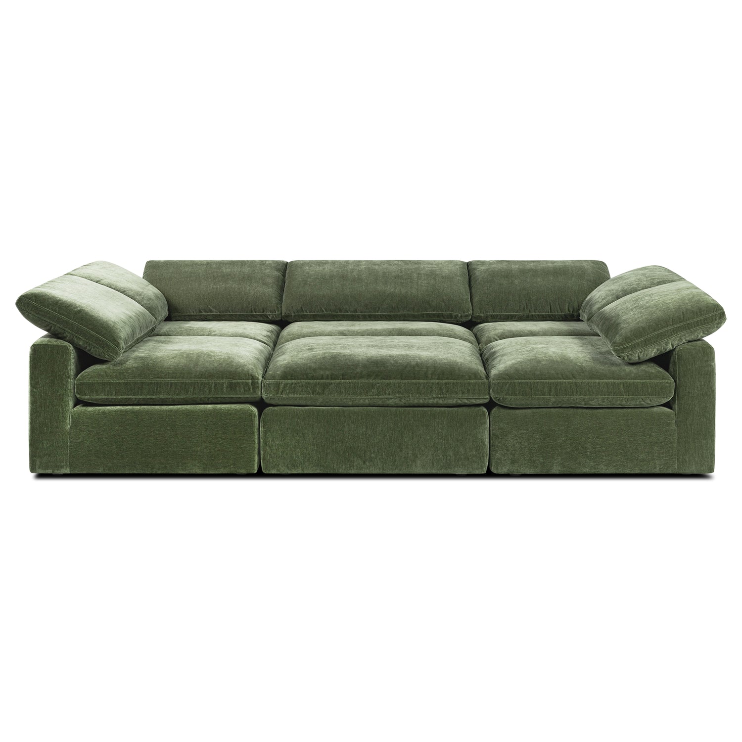 6-Seat Aspen Modular Pit-Sectional | Sagano Green 