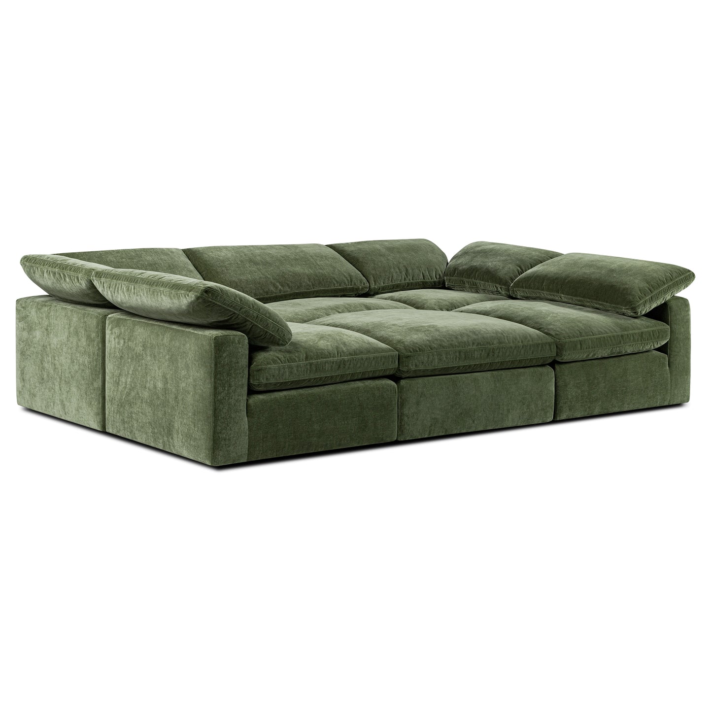 6-Seat Aspen Modular Pit-Sectional | Sagano Green