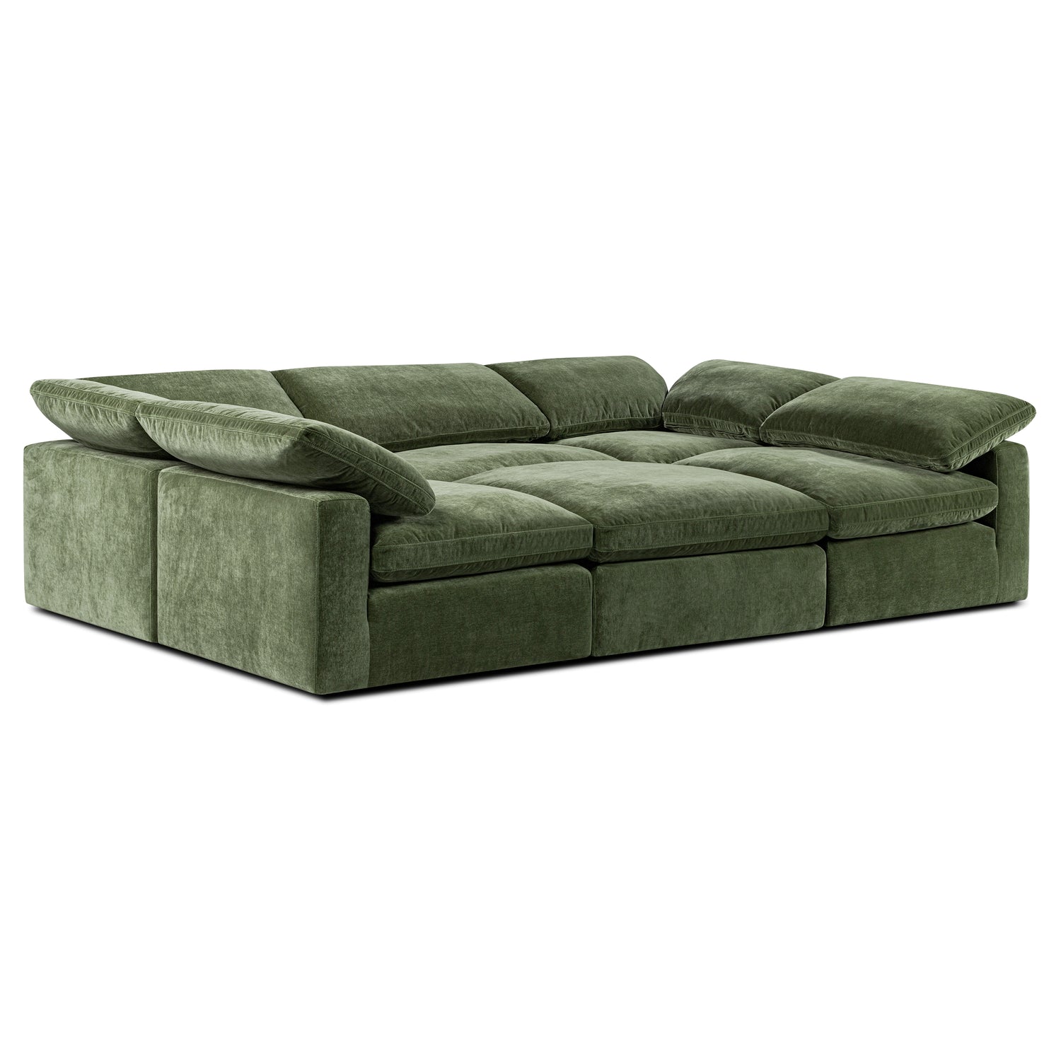 6-Seat Aspen Modular Pit-Sectional | Sagano Green 