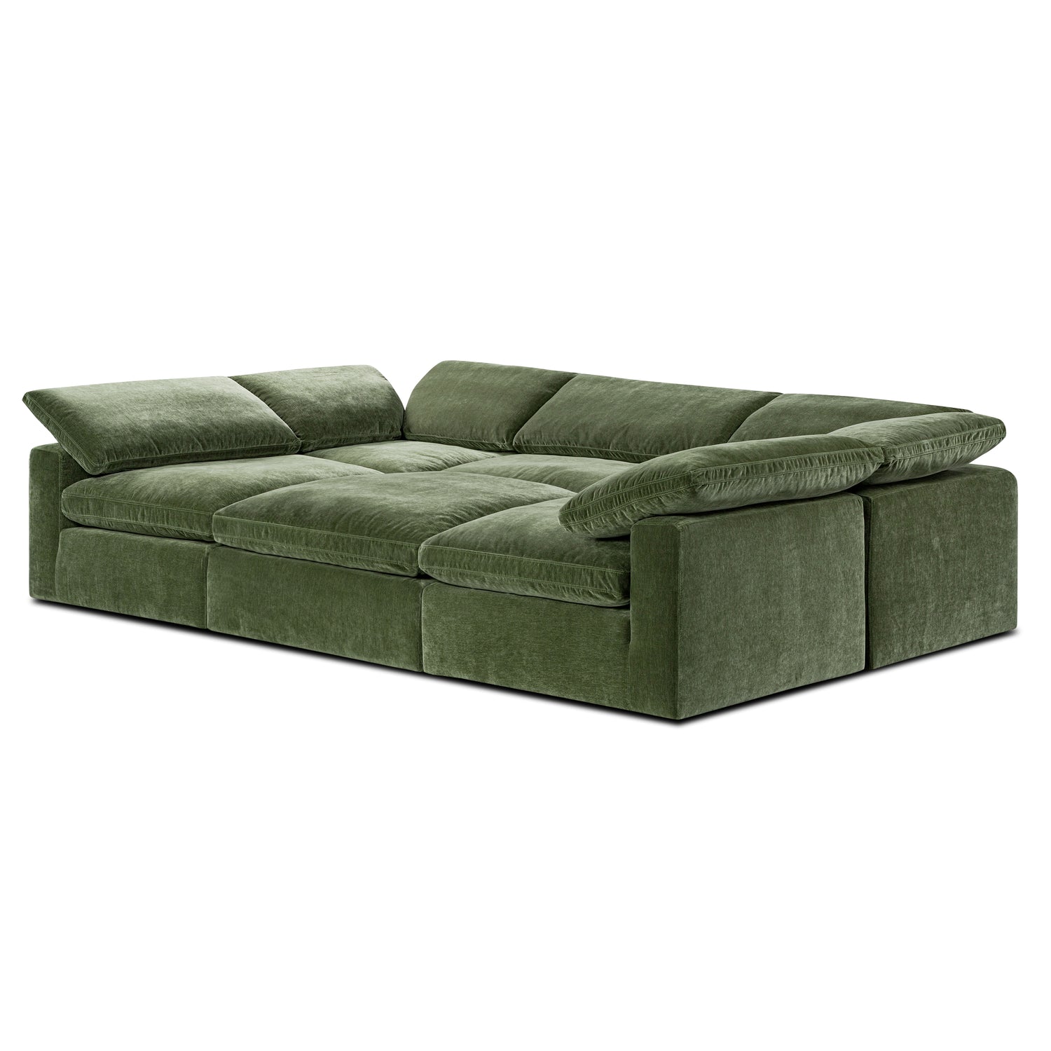 6-Seat Aspen Modular Pit-Sectional | Sagano Green 