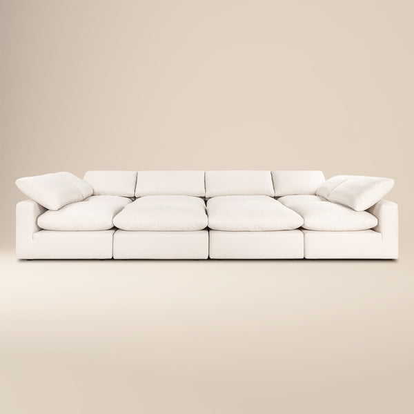 Aspen 157" Modular 8-Piece Pit Lounge Sectional | Linen White