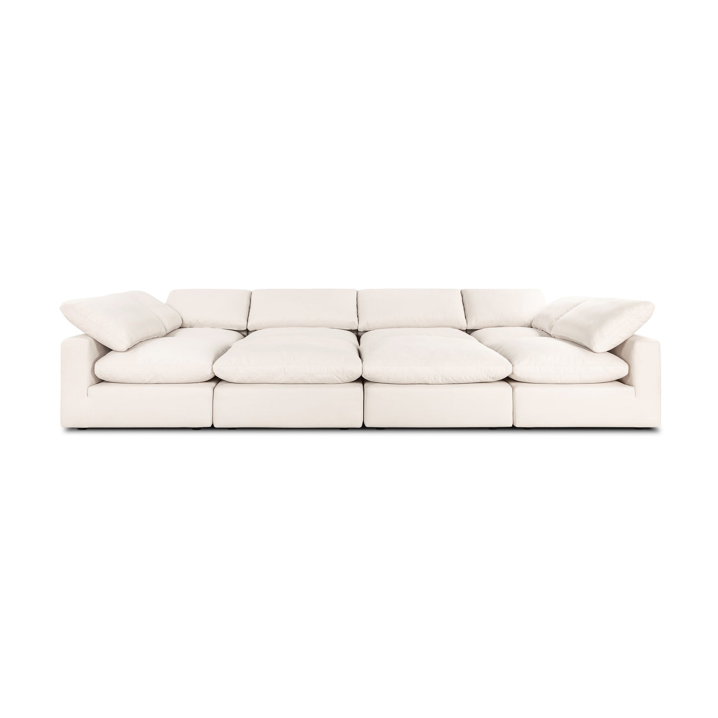 Aspen 157" Modular 8-Piece Pit Lounge Sectional | Linen White