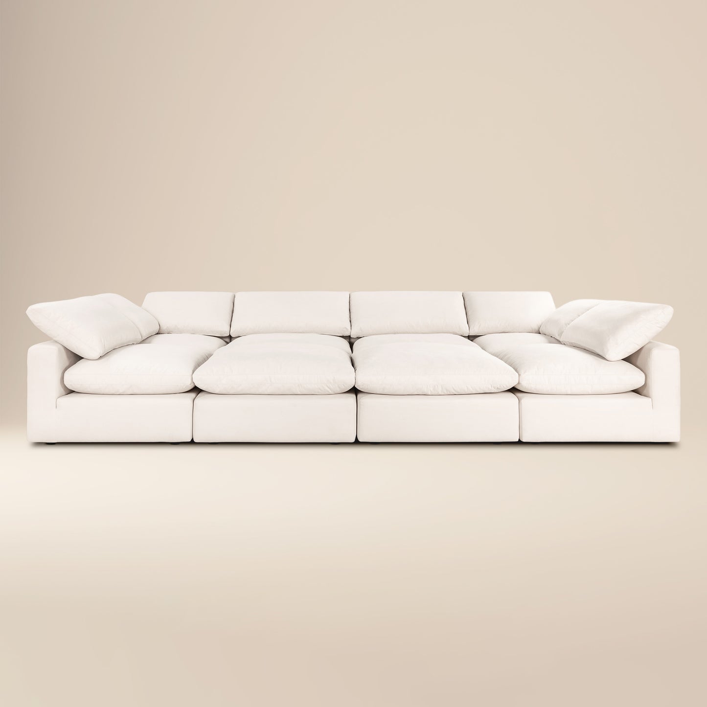 Aspen 157" Modular 8-Piece Pit Lounge Sectional | Linen White