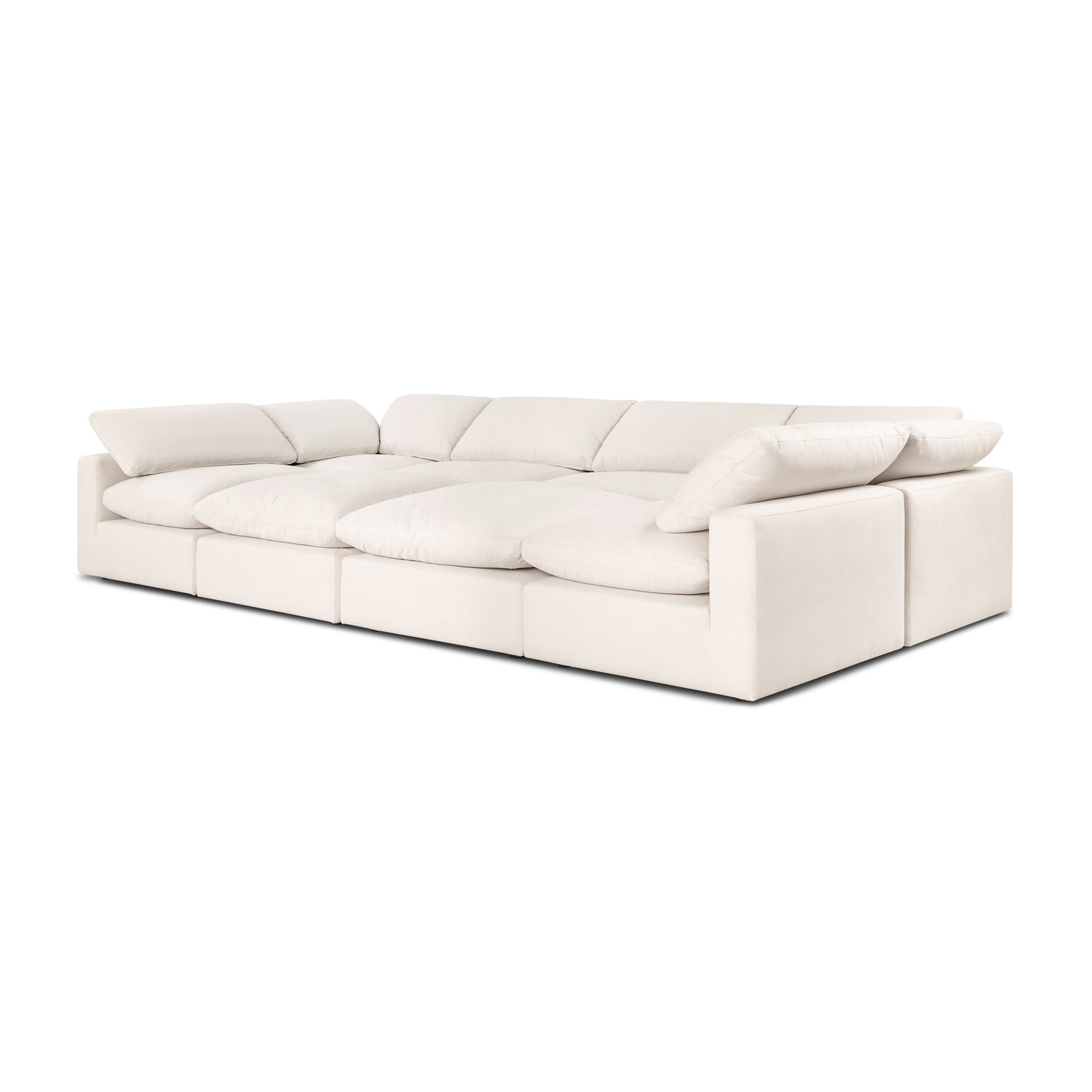 Aspen 157" Modular 8-Piece Pit Lounge Sectional | Linen White
