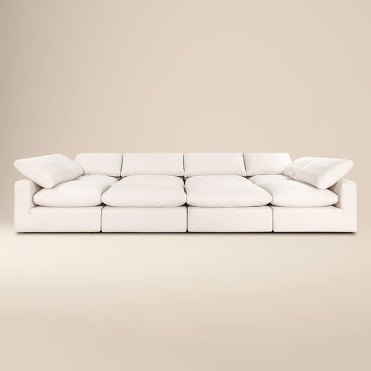Aspen 157" Modular 8-Piece Pit Lounge Sectional | Linen White