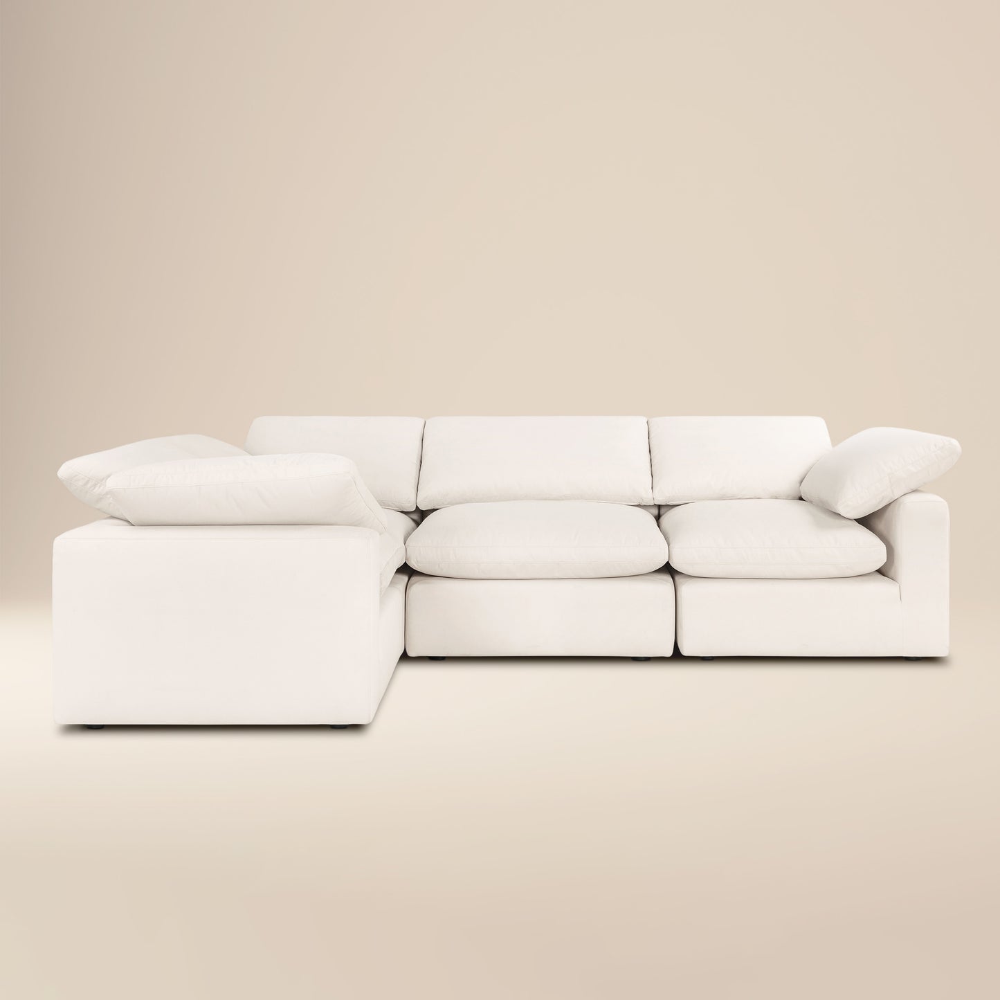 Aspen 118" Modular 4-Piece L-Shaped Sectional | Linen White