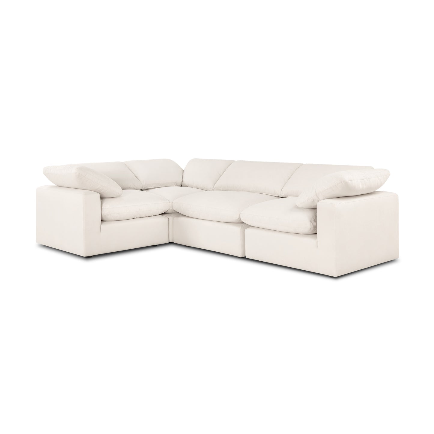 Aspen 118" Modular 4-Piece L-Shaped Sectional | Linen White