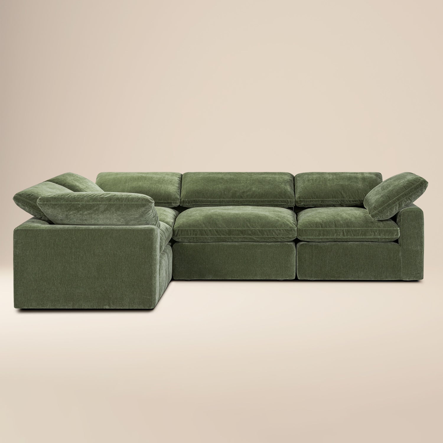 4-Seat Aspen Modular L-Sectional | Sagano Green 