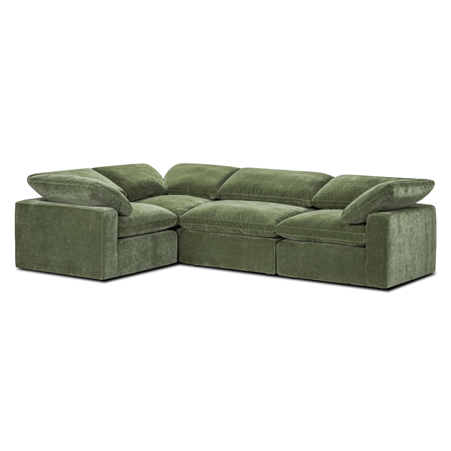 4-Seat Aspen Modular L-Sectional | Sagano Green 