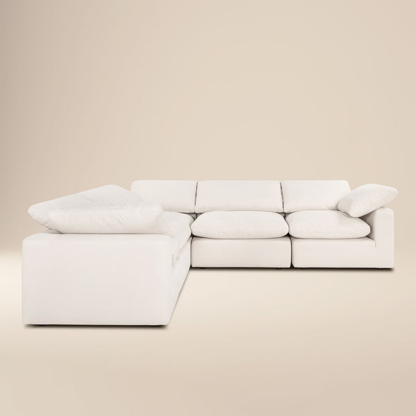 Aspen 118" Modular 5-Piece L-Shaped Corner Sectional | Linen White