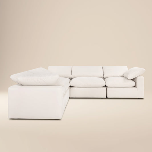 Aspen 118" Modular 5-Piece L-Shaped Corner Sectional | Linen White