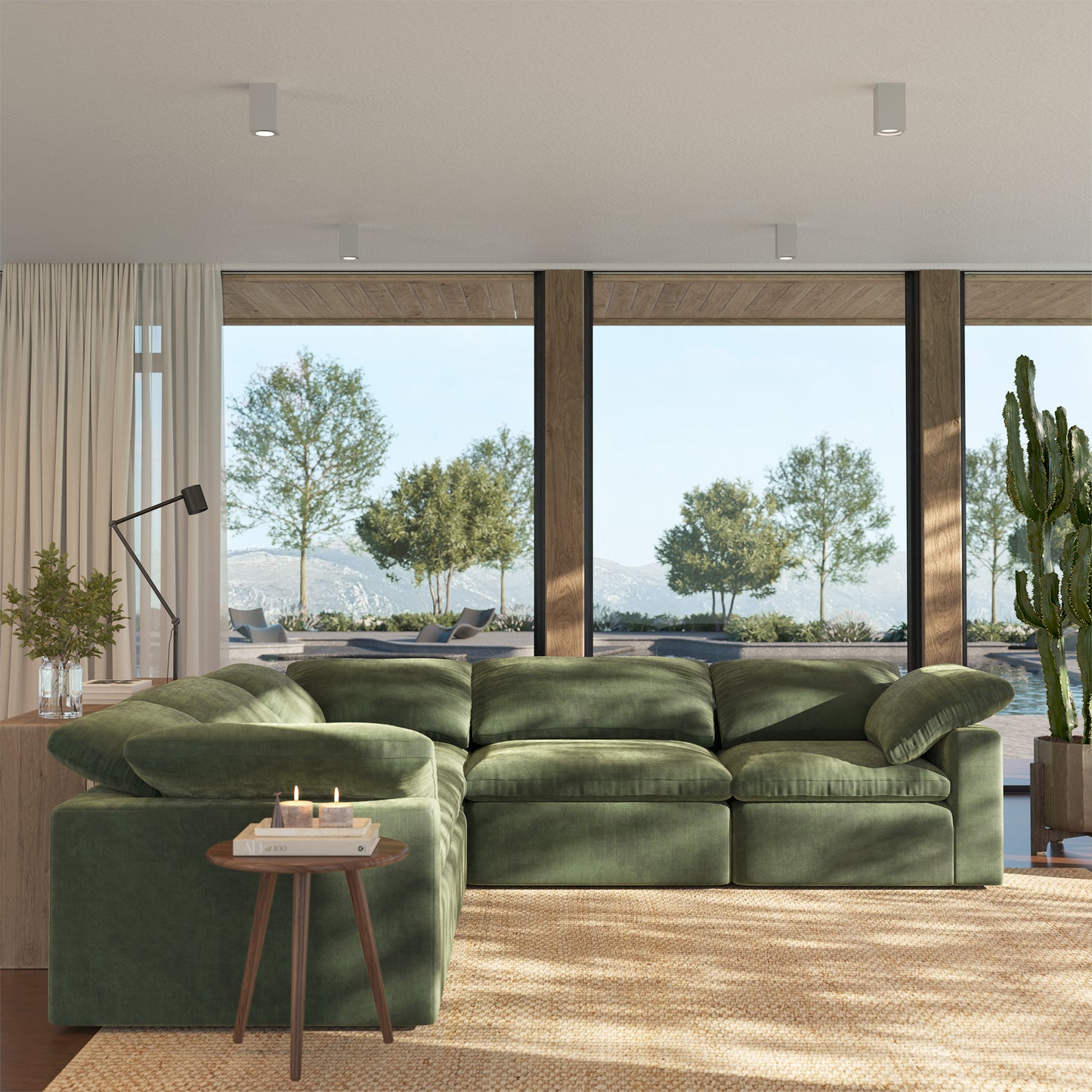 5-Seat Aspen Modular Corner-Sectional | Sagano Green