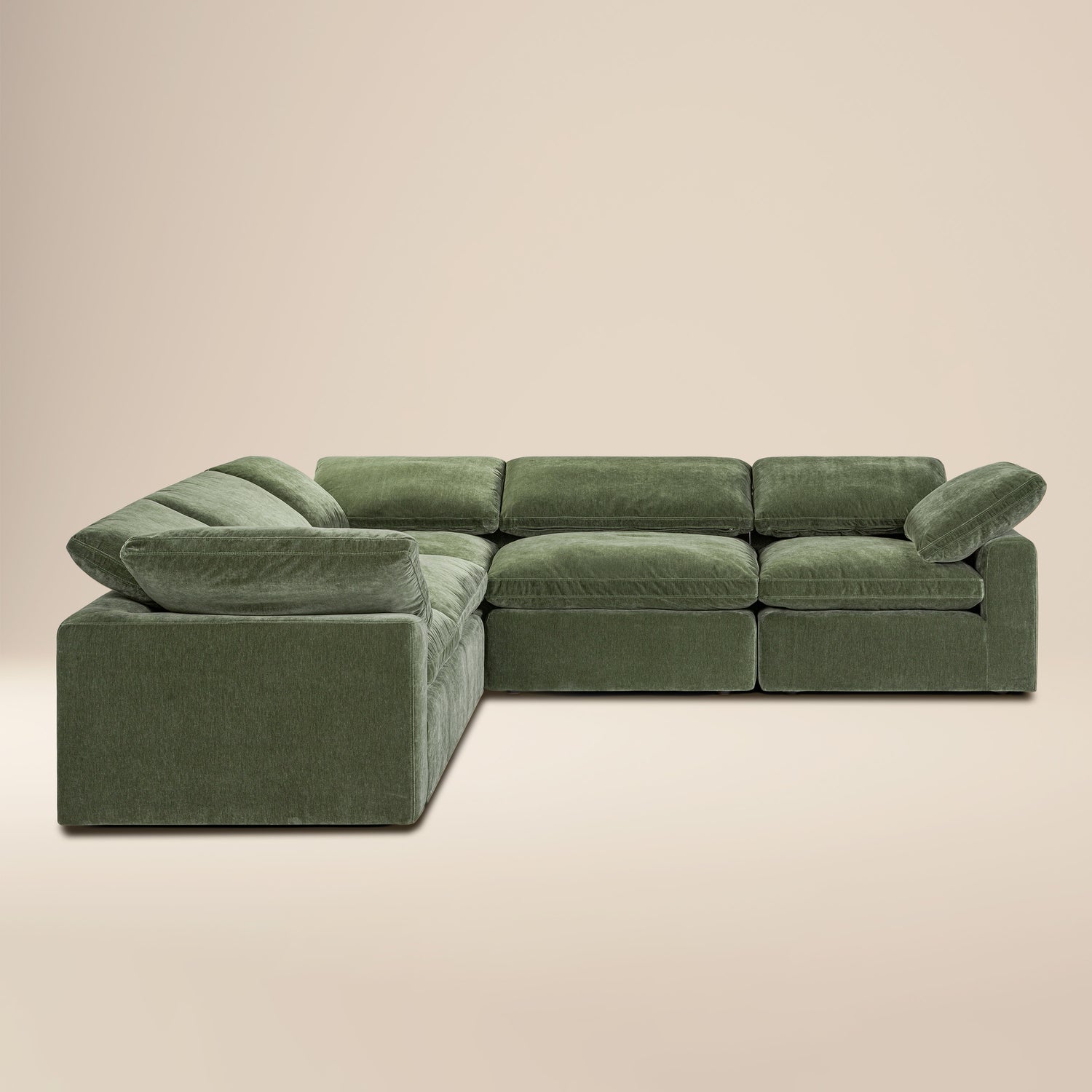 5-Seat Aspen Modular Corner-Sectional | Sagano Green 