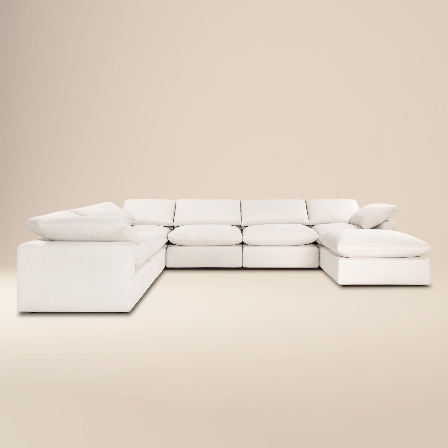 Aspen 157" Modular 7-Piece L-Shaped Sectional with Chaise | Linen White