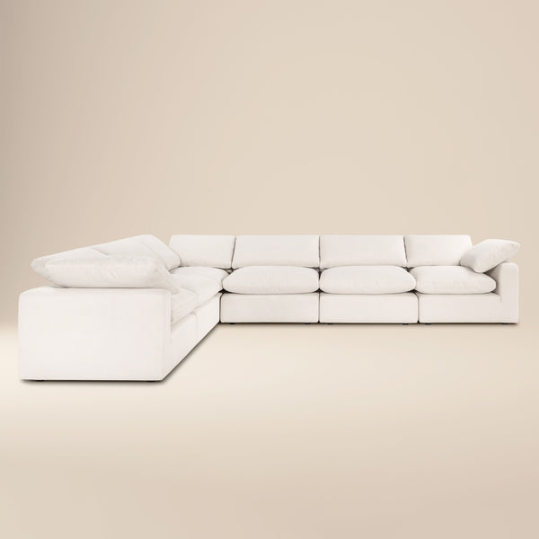 Aspen 157" Modular 6-Piece L-Shaped Sectional | Linen White