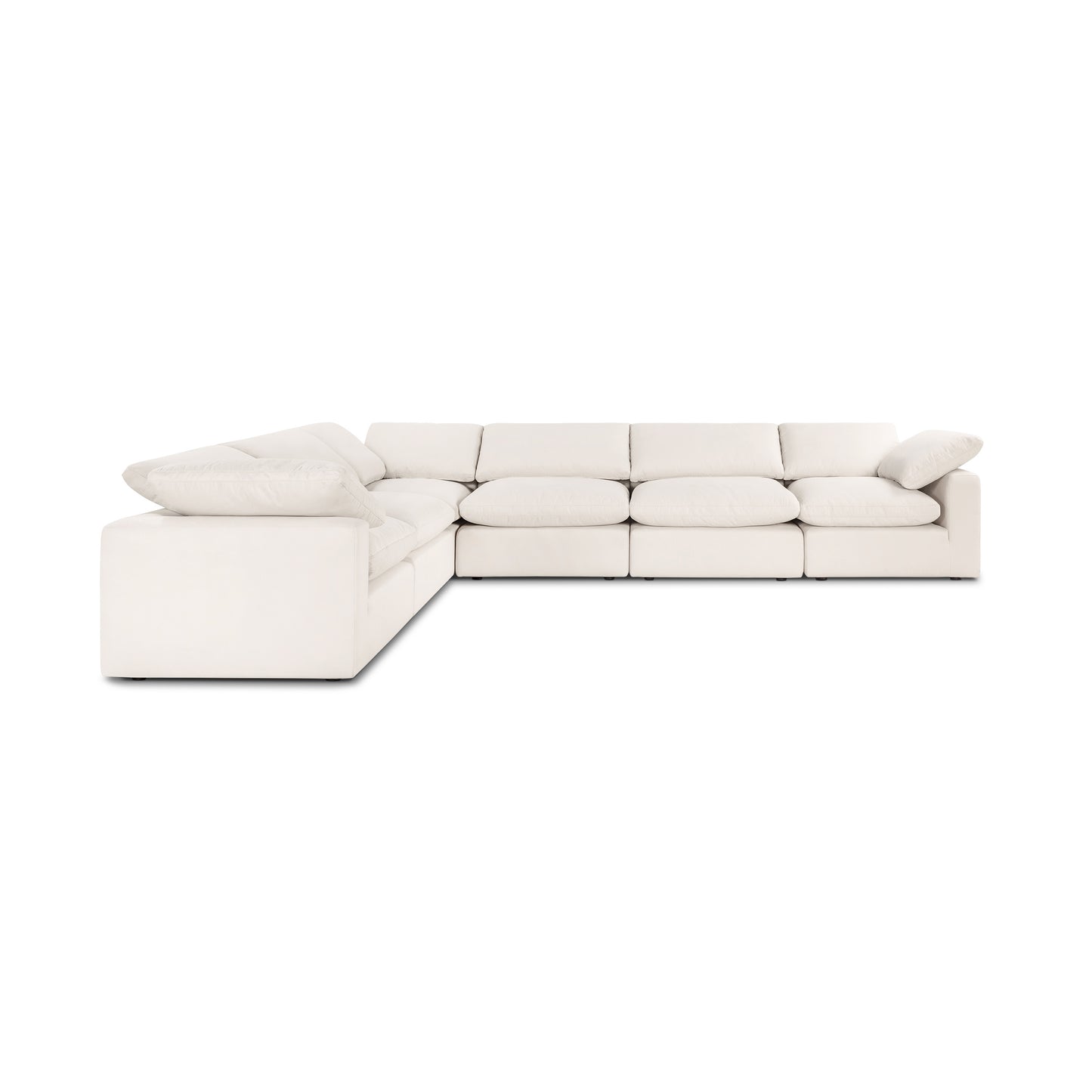 Aspen 157" Modular 6-Piece L-Shaped Sectional | Linen White