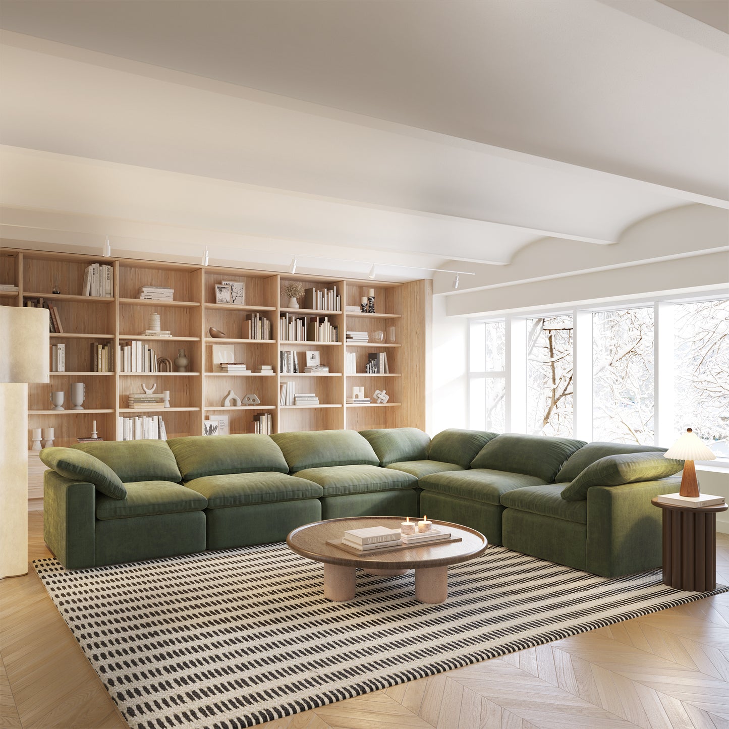 6-Seat Aspen Modular Corner-Sectional | Sagano Green