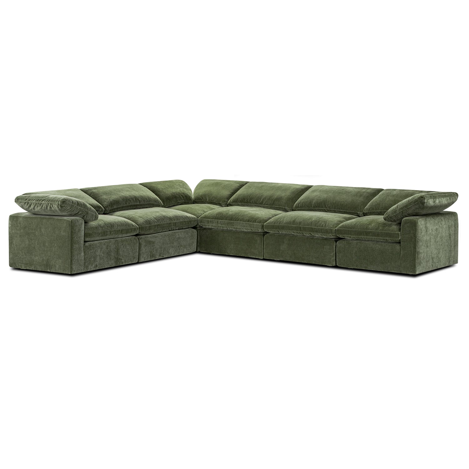6-Seat Aspen Modular Corner-Sectional | Sagano Green 