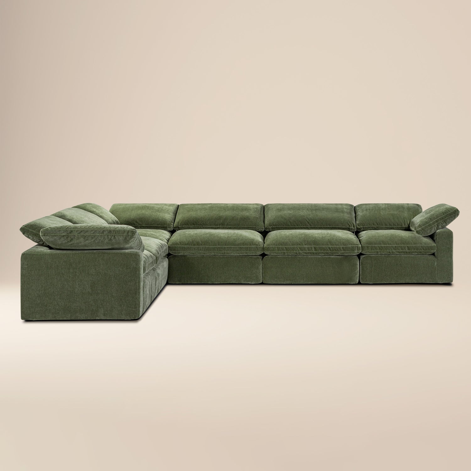 6-Seat Aspen Modular Corner-Sectional | Sagano Green 