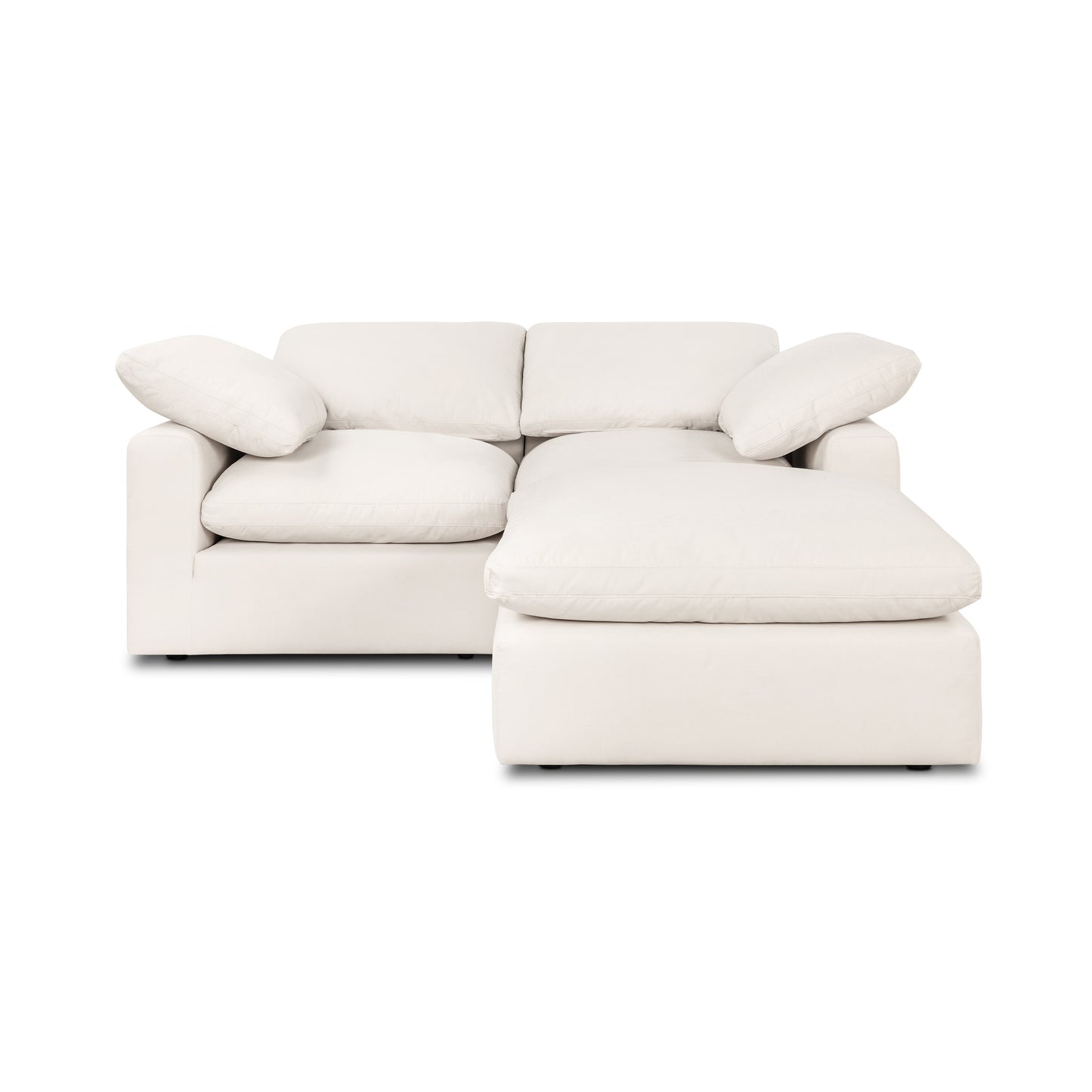 Aspen 78.5" Modular 3-Piece L-Shaped Sectional with Reversible Ottoman | Linen White