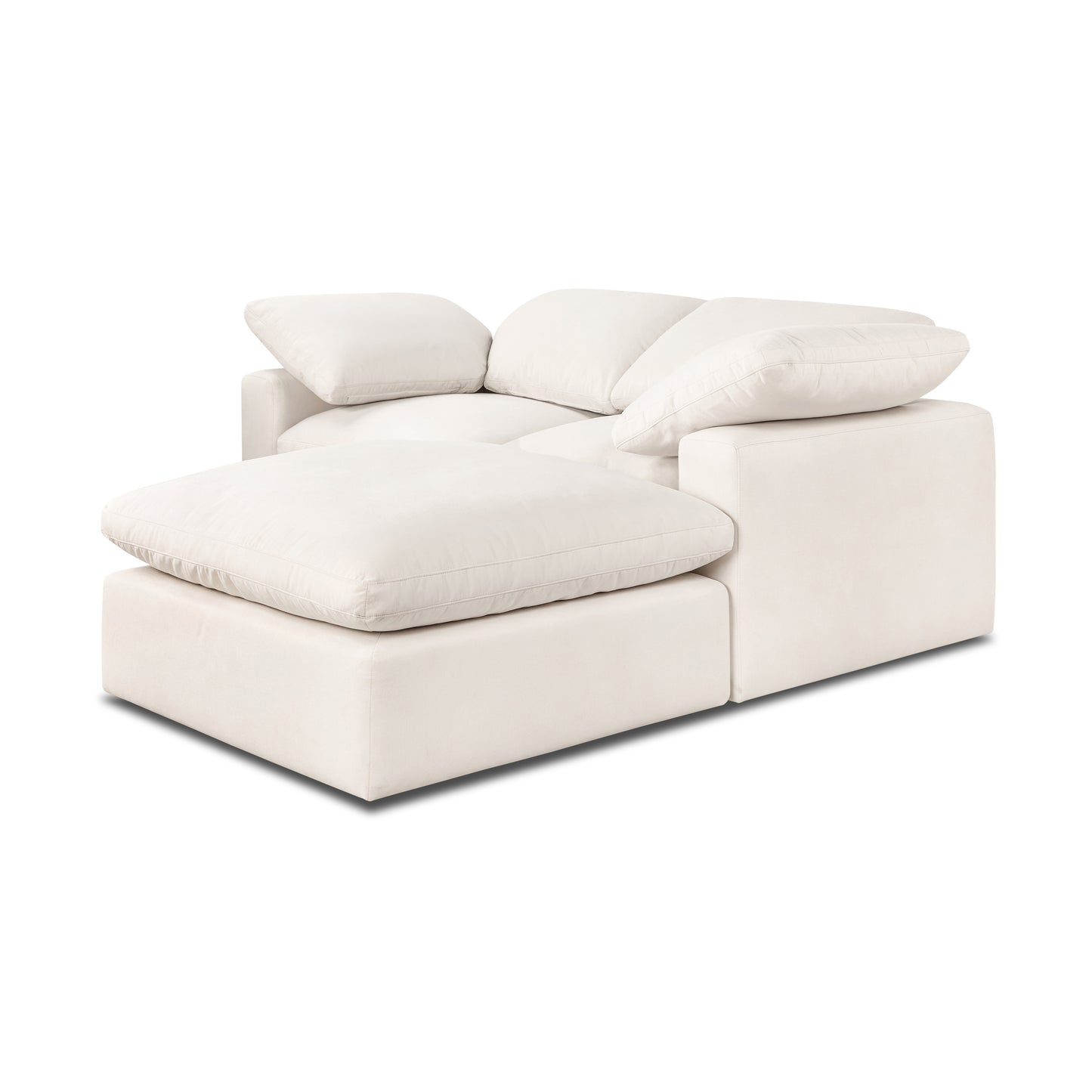 Aspen 78.5" Modular 3-Piece L-Shaped Sectional with Reversible Ottoman | Linen White
