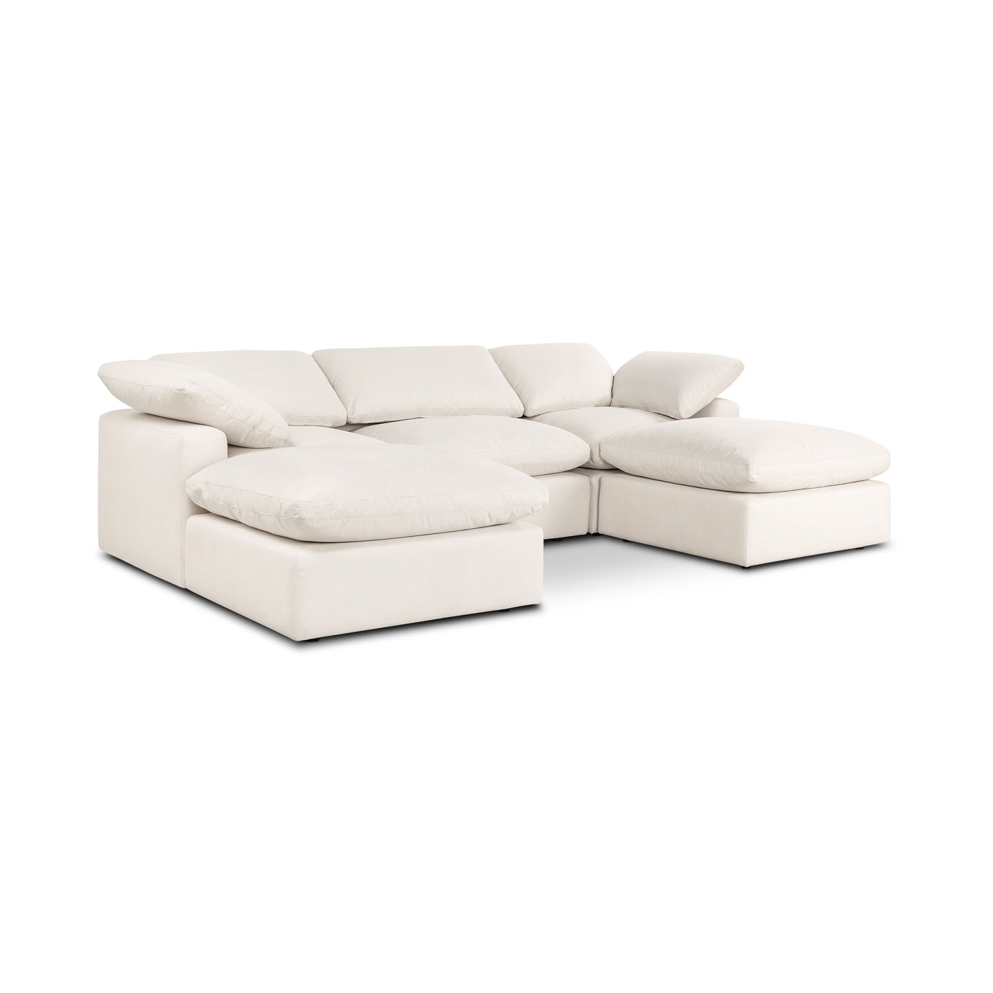 Aspen 118" Modular 5-Piece U-Shaped Double Chaise Sectional | Linen White