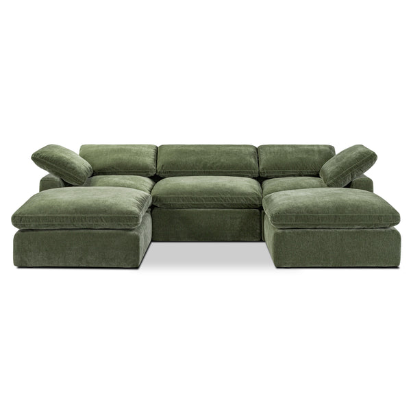 5-Seat Aspen Modular Double Chaise Sectional | Sagano Green