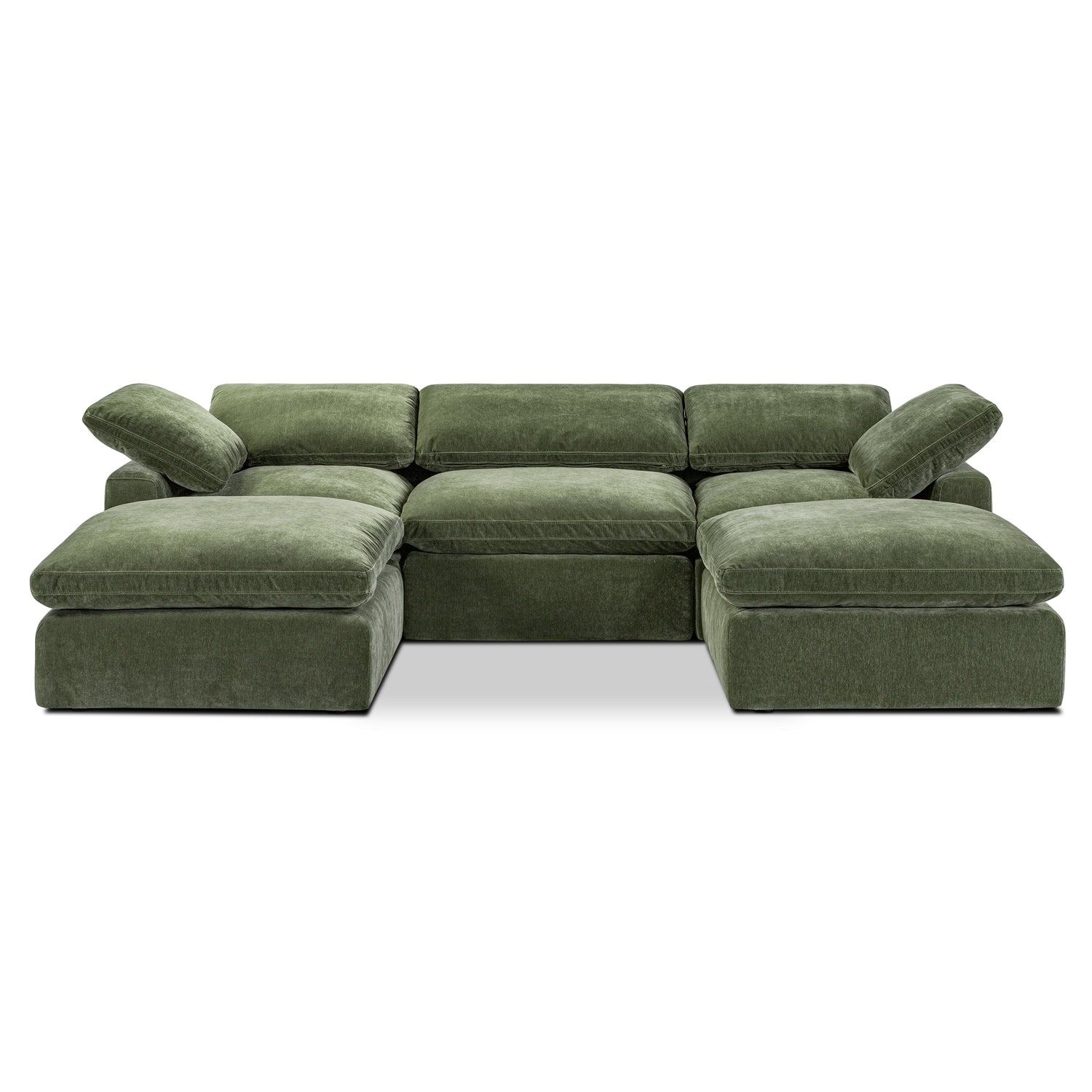 5-Seat Aspen Modular Double Chaise Sectional | Sagano Green 