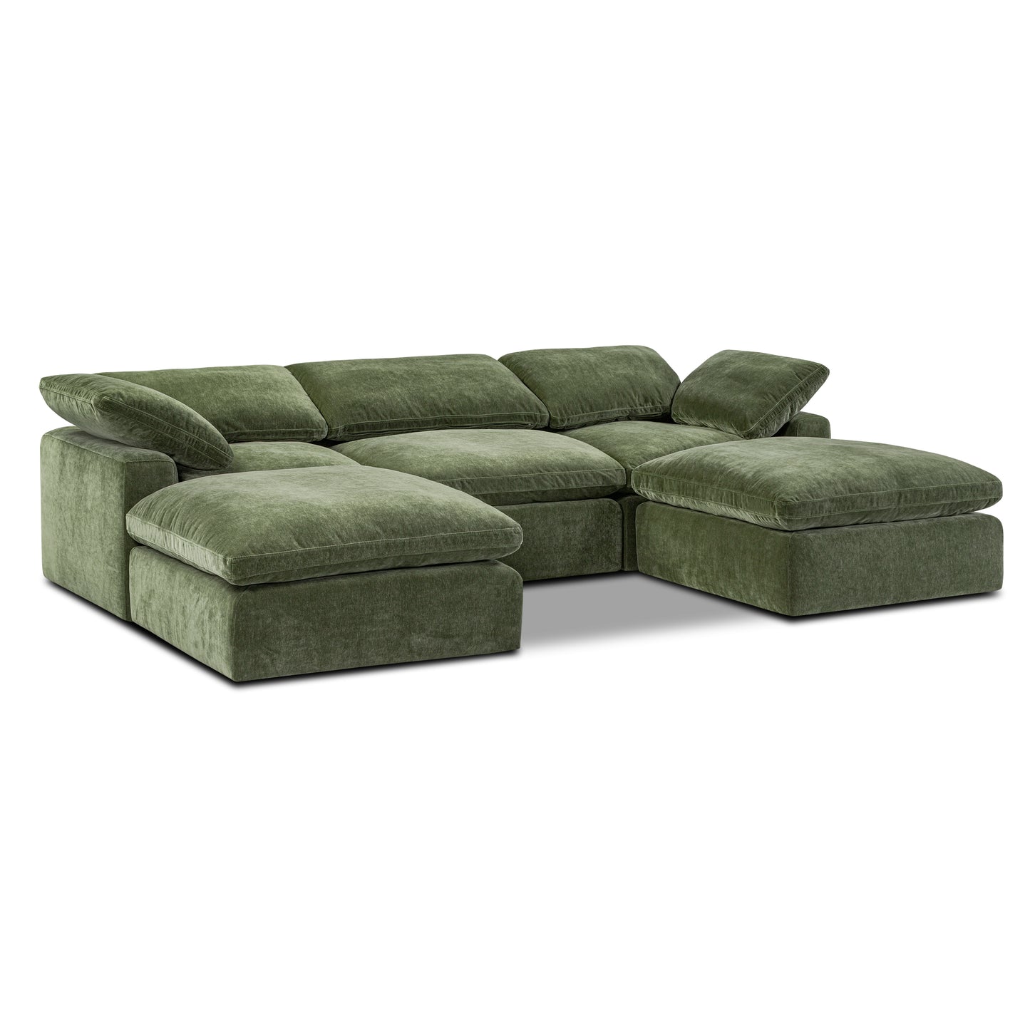 5-Seat Aspen Modular Double Chaise Sectional | Sagano Green