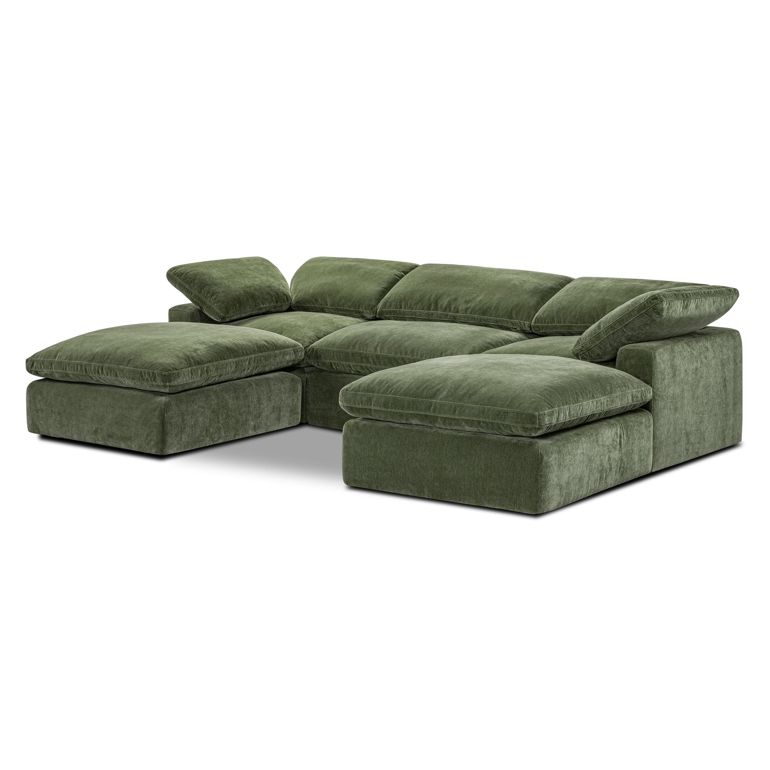 5-Seat Aspen Modular Double Chaise Sectional | Sagano Green 