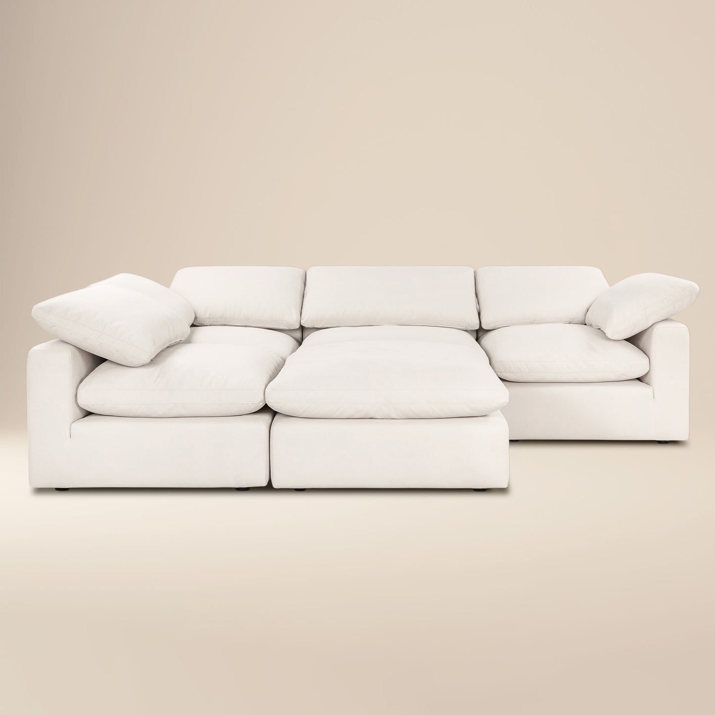 Aspen 118" Modular 5-Piece Pit Lounge Sectional | Linen White