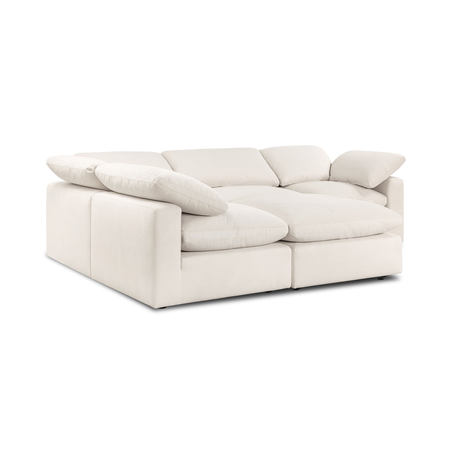 Aspen 118" Modular 5-Piece Pit Lounge Sectional | Linen White