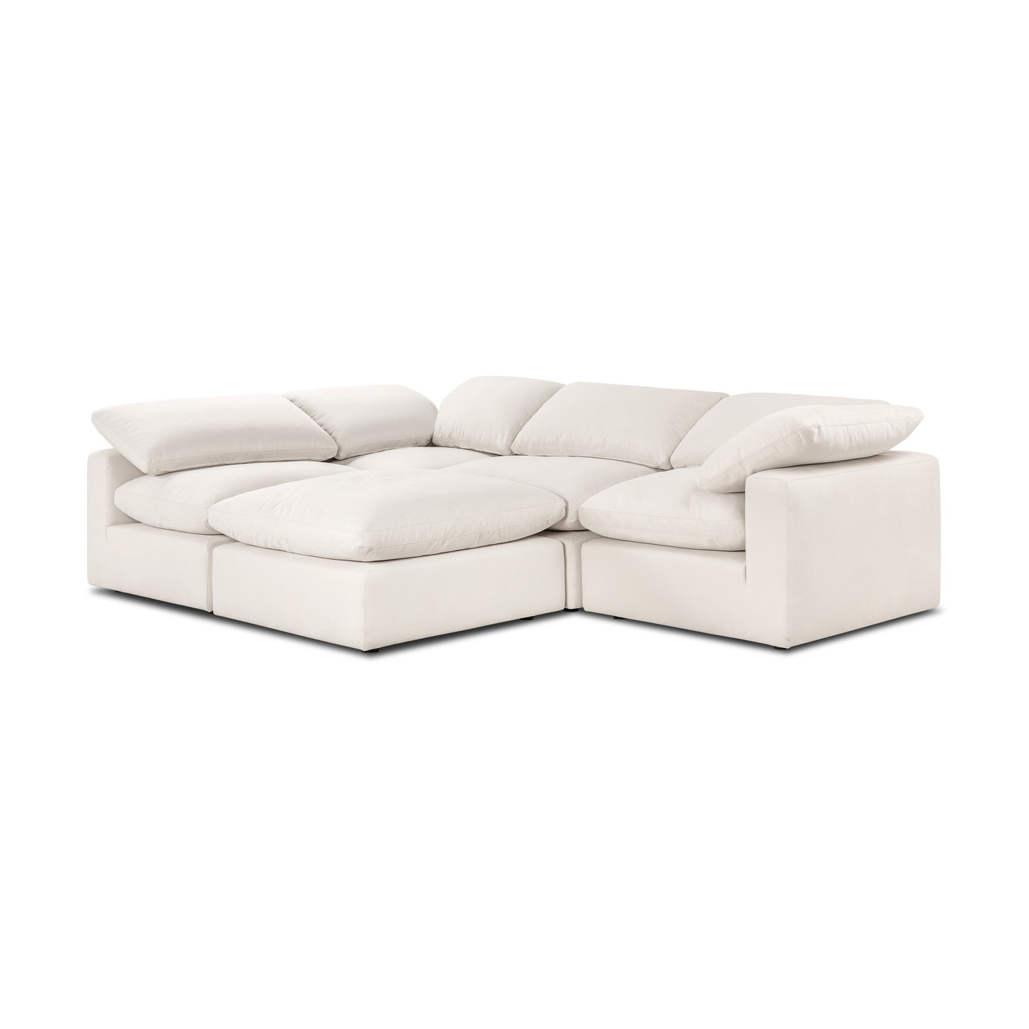 Aspen 118" Modular 5-Piece Pit Lounge Sectional | Linen White