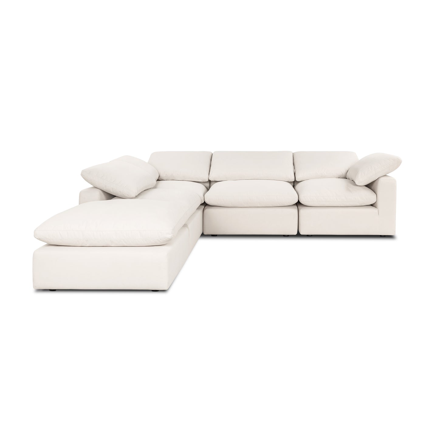 Aspen 118" Modular 5-Piece Reversible L-Shaped Sectional | Linen White