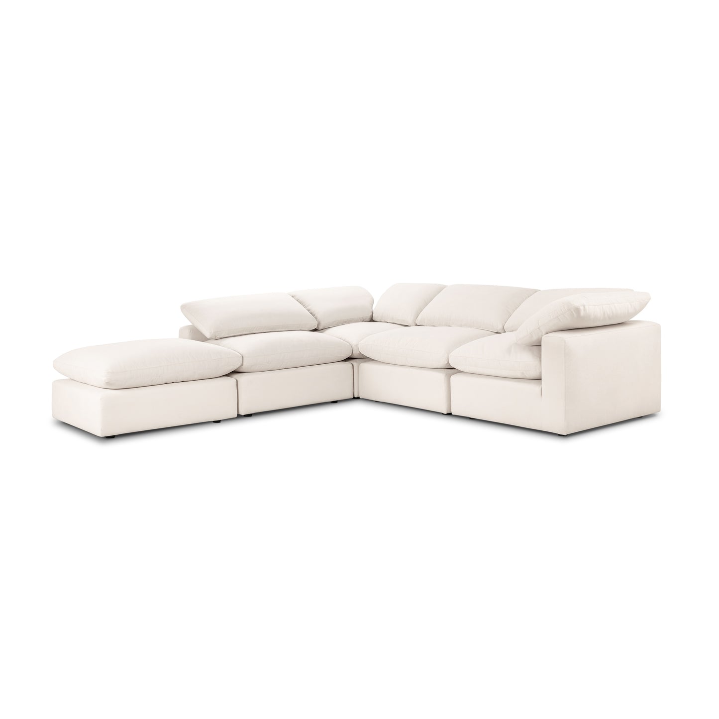 Aspen 118" Modular 5-Piece Reversible L-Shaped Sectional | Linen White
