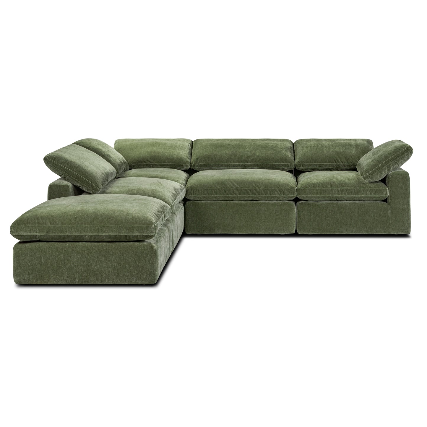 5-Seat Aspen Modular Chaise Sectional | Sagano Green