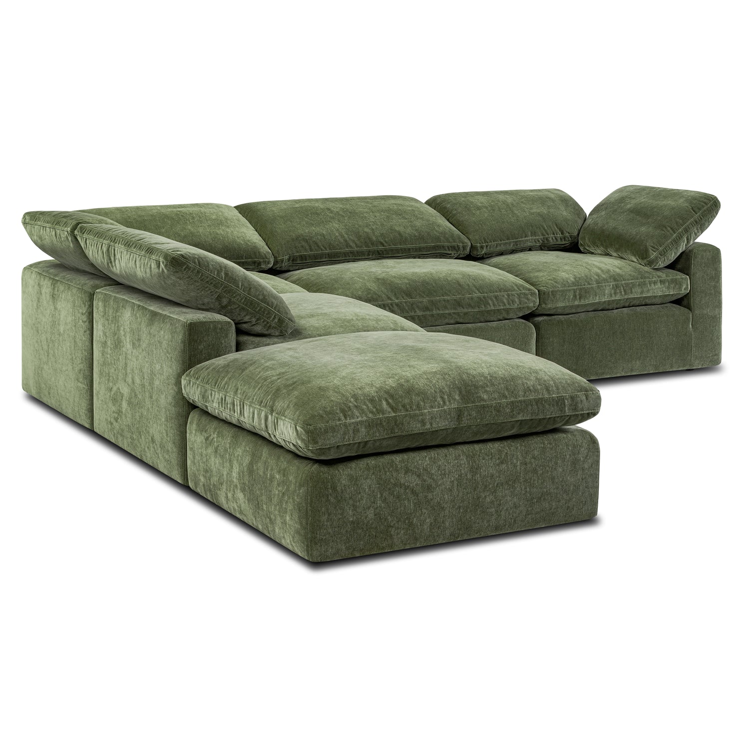 5-Seat Aspen Modular Chaise Sectional | Sagano Green 