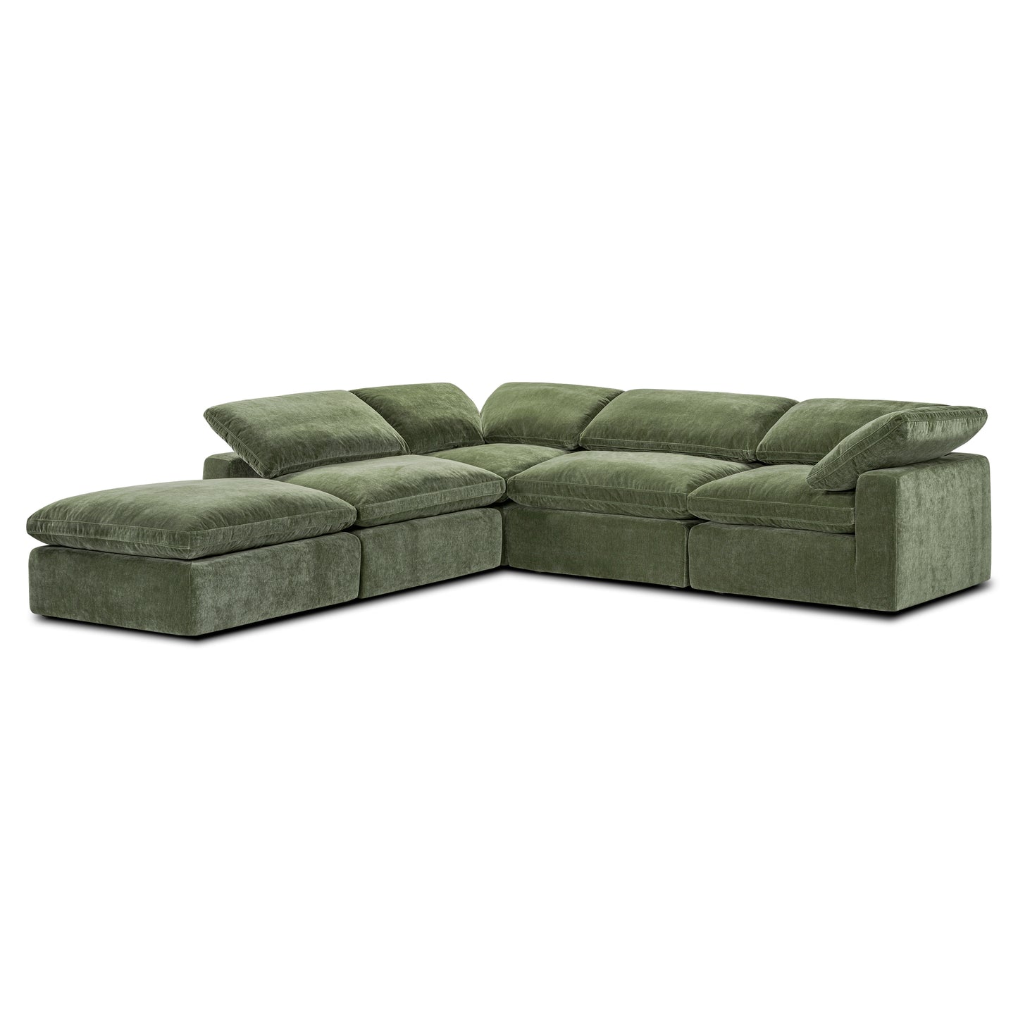5-Seat Aspen Modular Chaise Sectional | Sagano Green