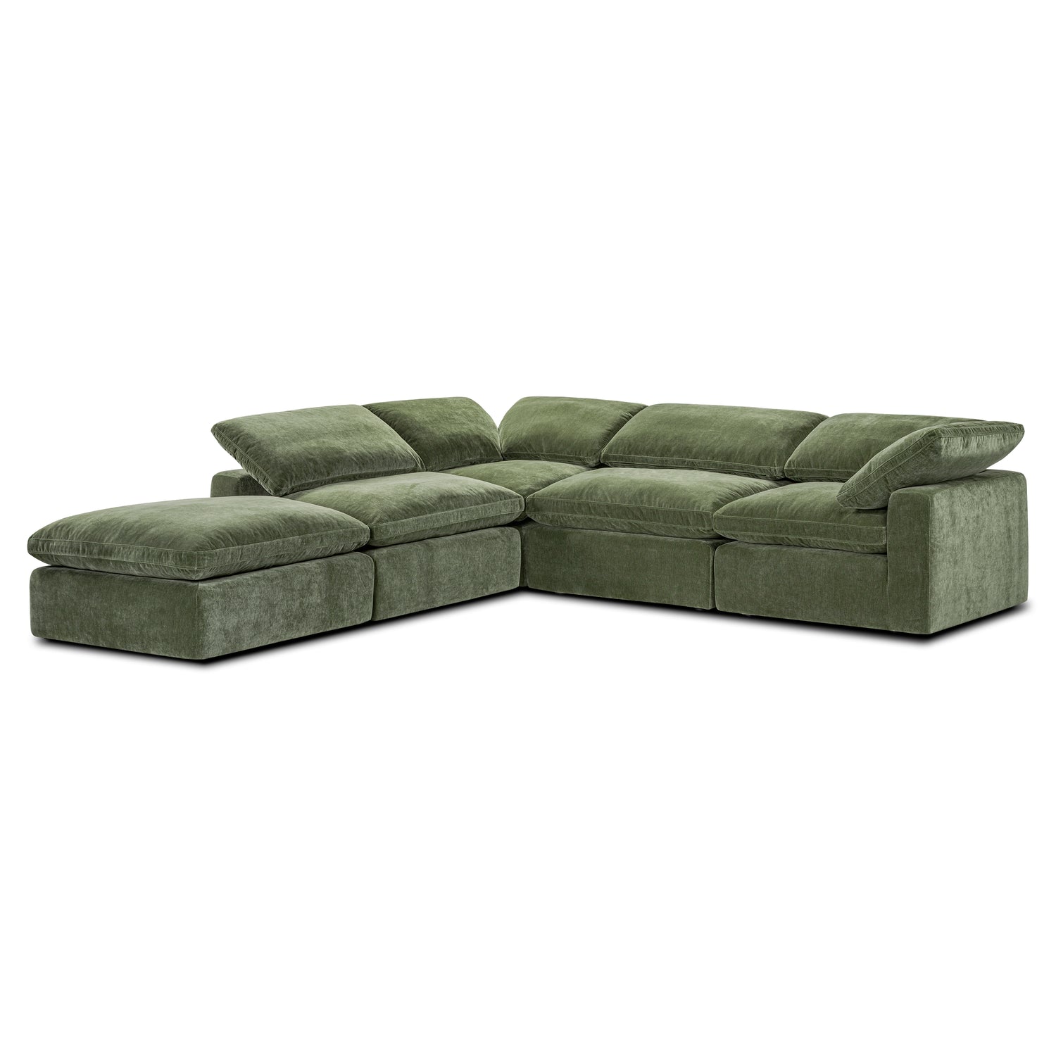 5-Seat Aspen Modular Chaise Sectional | Sagano Green 