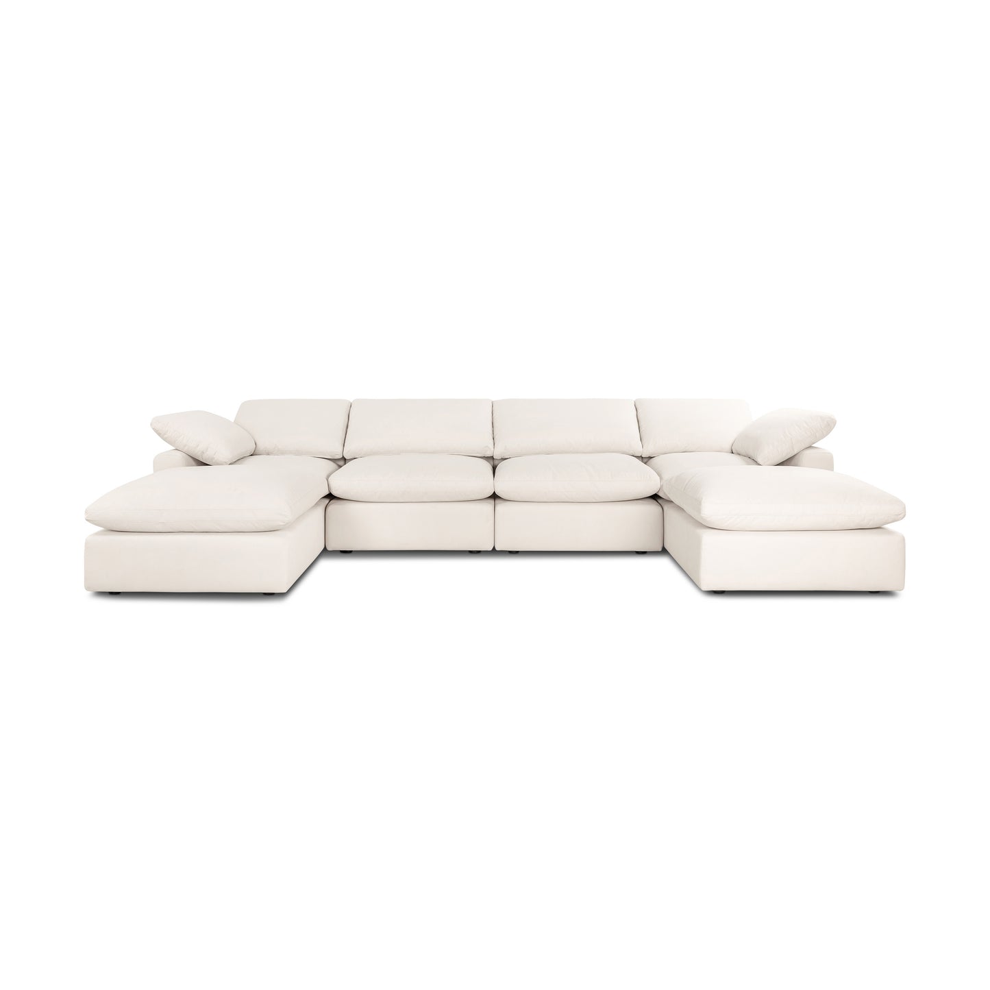 Aspen 157" Modular 6-Piece U-Shaped Double Chaise Sectional | Linen White