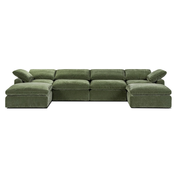 6-Seat Aspen Modular U-Sectional | Sagano Green