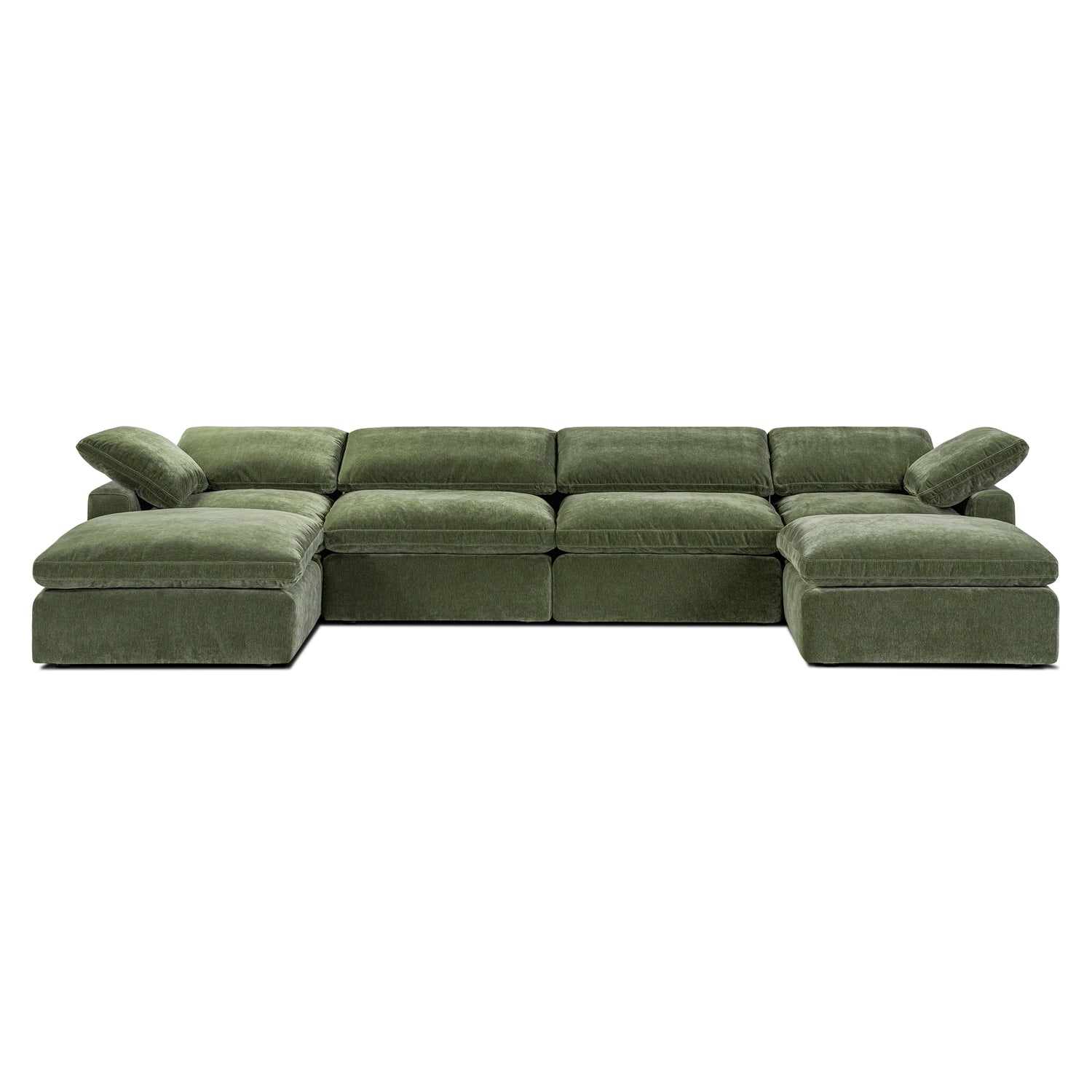 6-Seat Aspen Modular U-Sectional | Sagano Green 