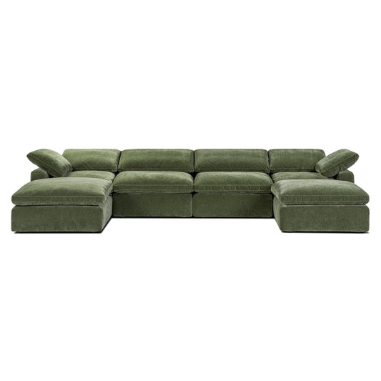 6-Seat Aspen Modular U-Sectional | Sagano Green