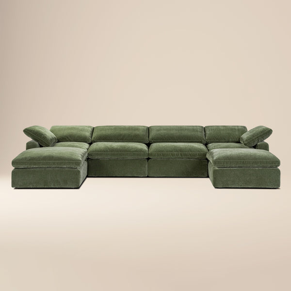 6-Seat Aspen Modular U-Sectional | Sagano Green