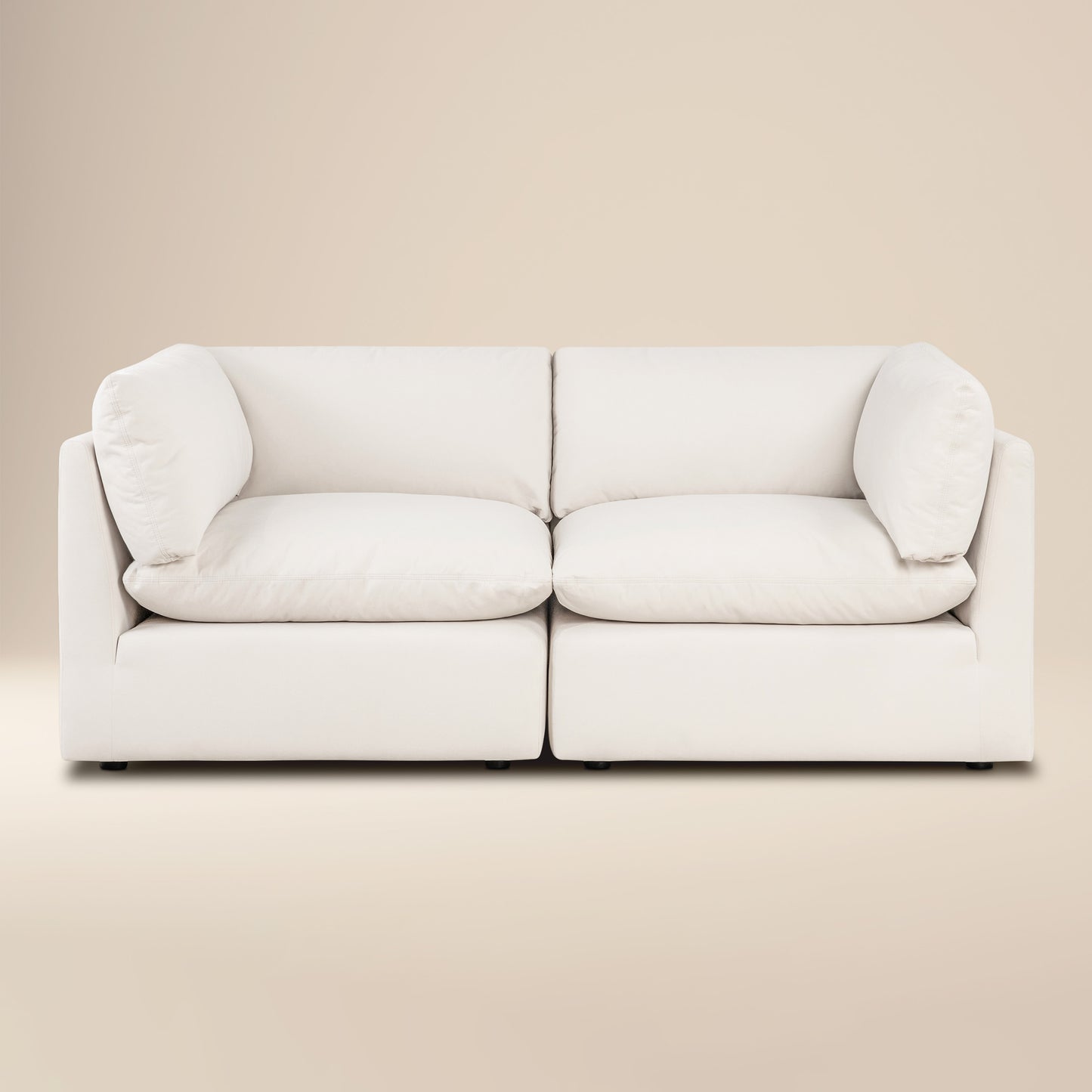 Davos 81" Modular 2-Piece Apartment Sofa | Linen White