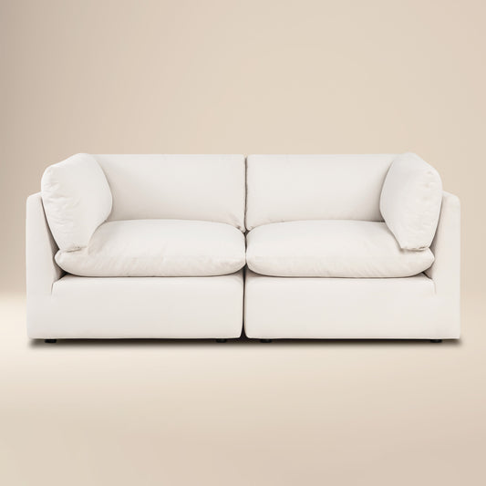 Davos 81" Modular 2-Piece Apartment Sofa | Linen White