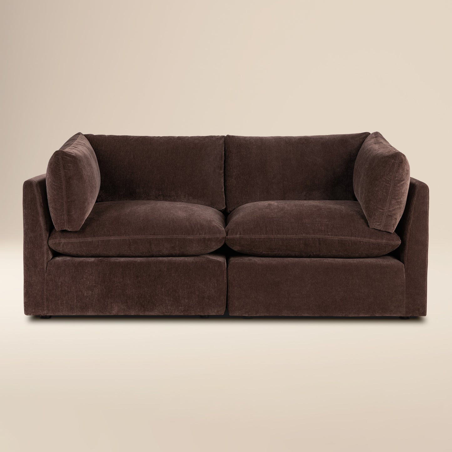 Davos 81" Modular 2-Piece Apartment Sofa | Sable Brown