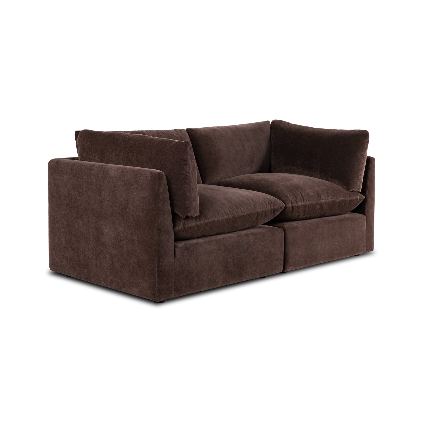 Davos 81" Modular 2-Piece Apartment Sofa | Sable Brown