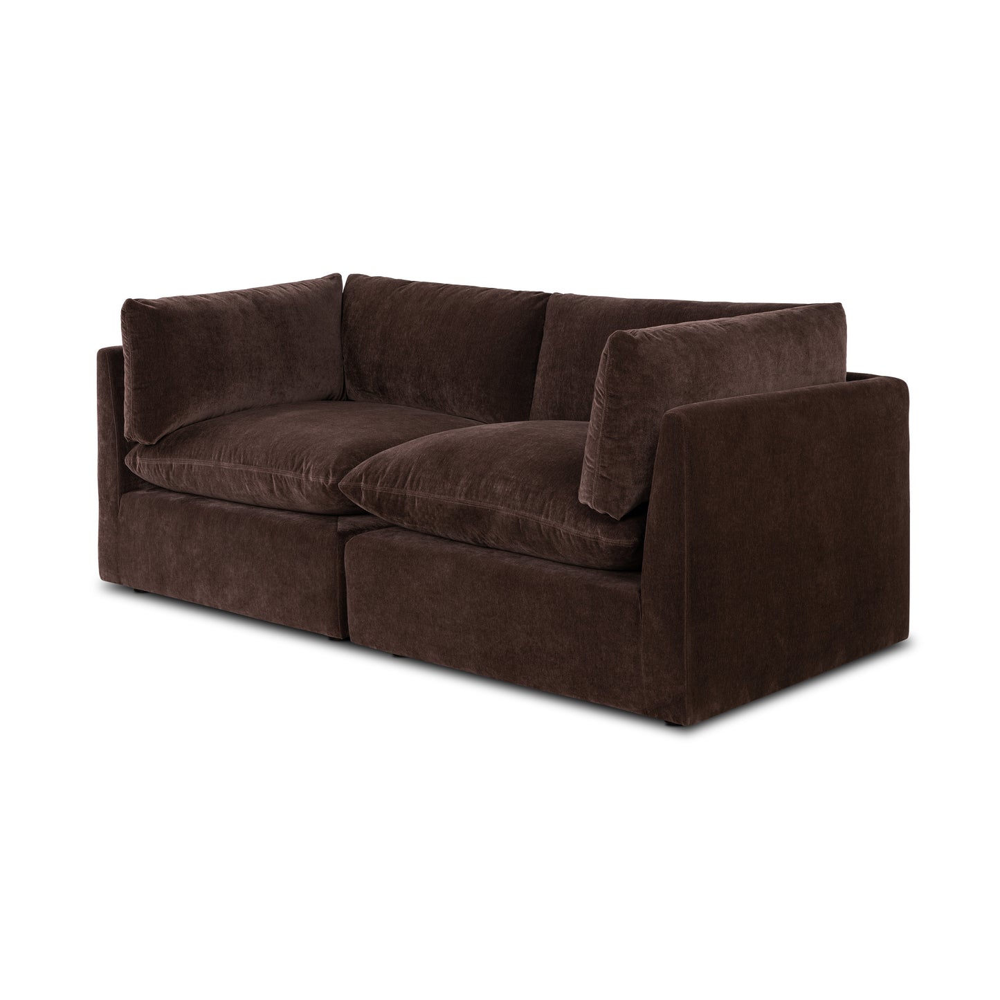 Davos 81" Modular 2-Piece Apartment Sofa | Sable Brown