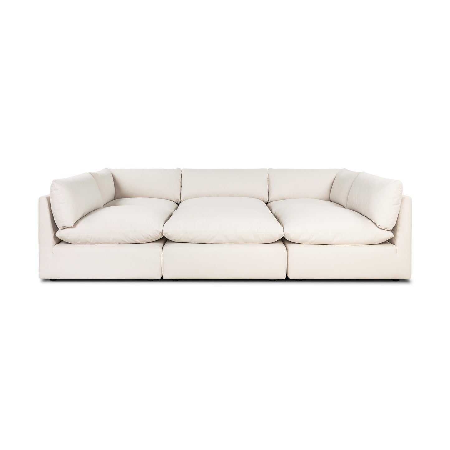 Davos 122" Modular 6-Piece Pit Lounge Sectional | Linen White